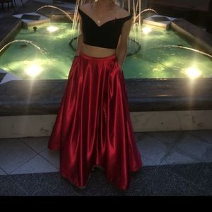 Sherri Hill red 2 piece prom dress